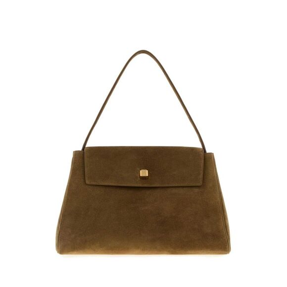 KHAITE Handbags - Khaite Women Dove Grey Suede Audrey Handbag